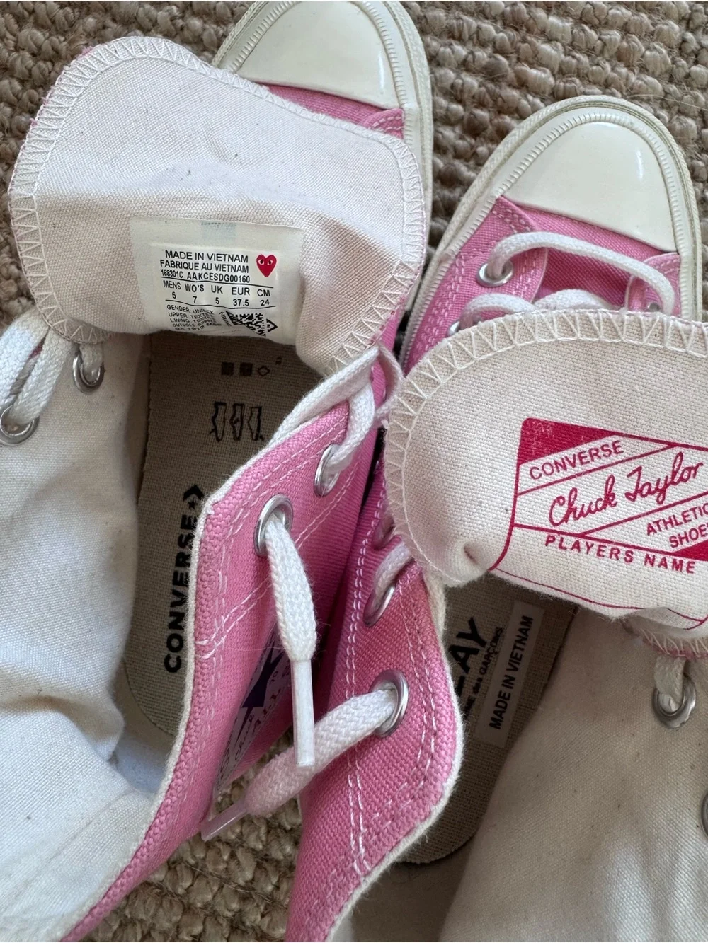New CDG Play Converse ‘70 Hi in Bright Pink